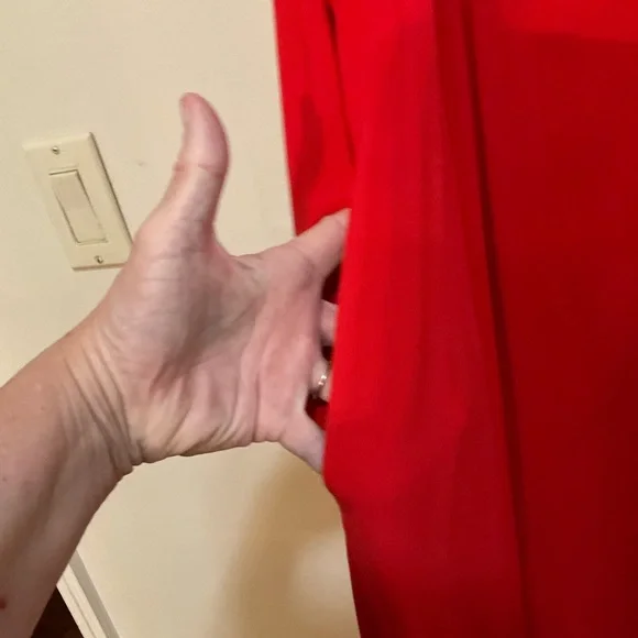 Ava & Viv Sleeveless Button-Front Bright Red Maxi Dress - Picture 6 of 7